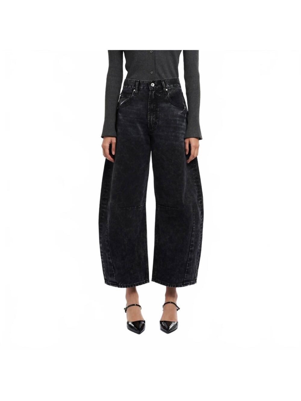 Bayeas Darted Super High Waist Barrel Jeans